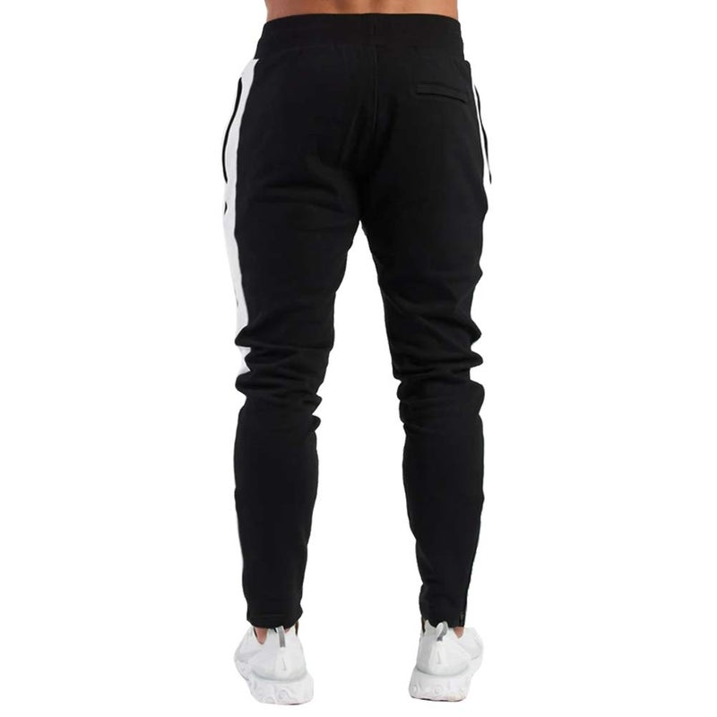 PIDOGYM Men's Track Pants,Slim Fit Athletic Sweatpants Joggers Trousers with Zipper Pockets Black - Image 3
